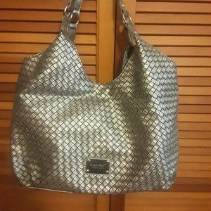 Nine West Silver Shoulder Bag - Inside Pocket - Double Strap - Roomy!